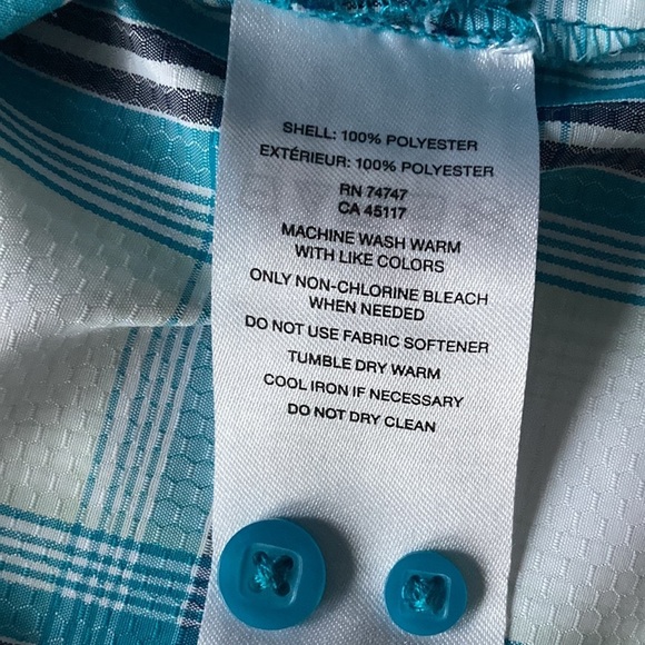 Worldwide Sportsman White Blue Plaid  Button Down Shirt, Size XXL SPF 30 - Picture 12 of 13